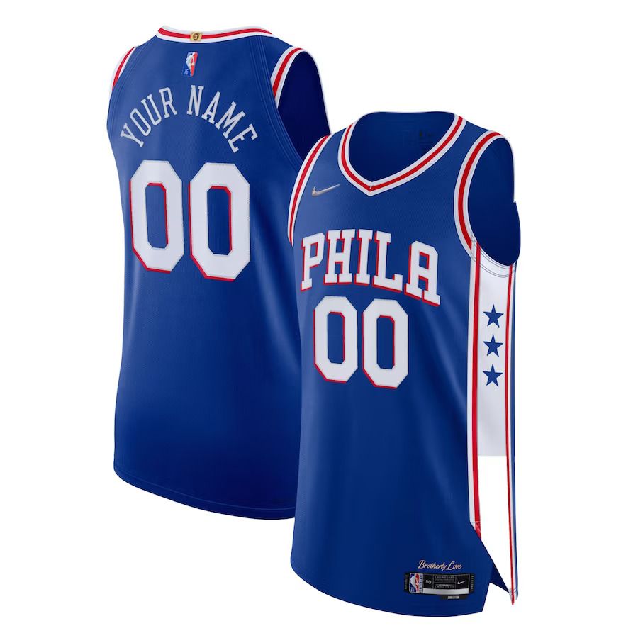 Men Philadelphia 76ers Nike Royal Diamond Swingman Authentic Custom NBA Jersey